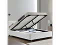 Complete Bed with Adjustable Slatted Base, Headboard, and Bed Frame by Nobellea - Colors - White - Sizes - 18 XFXD26855