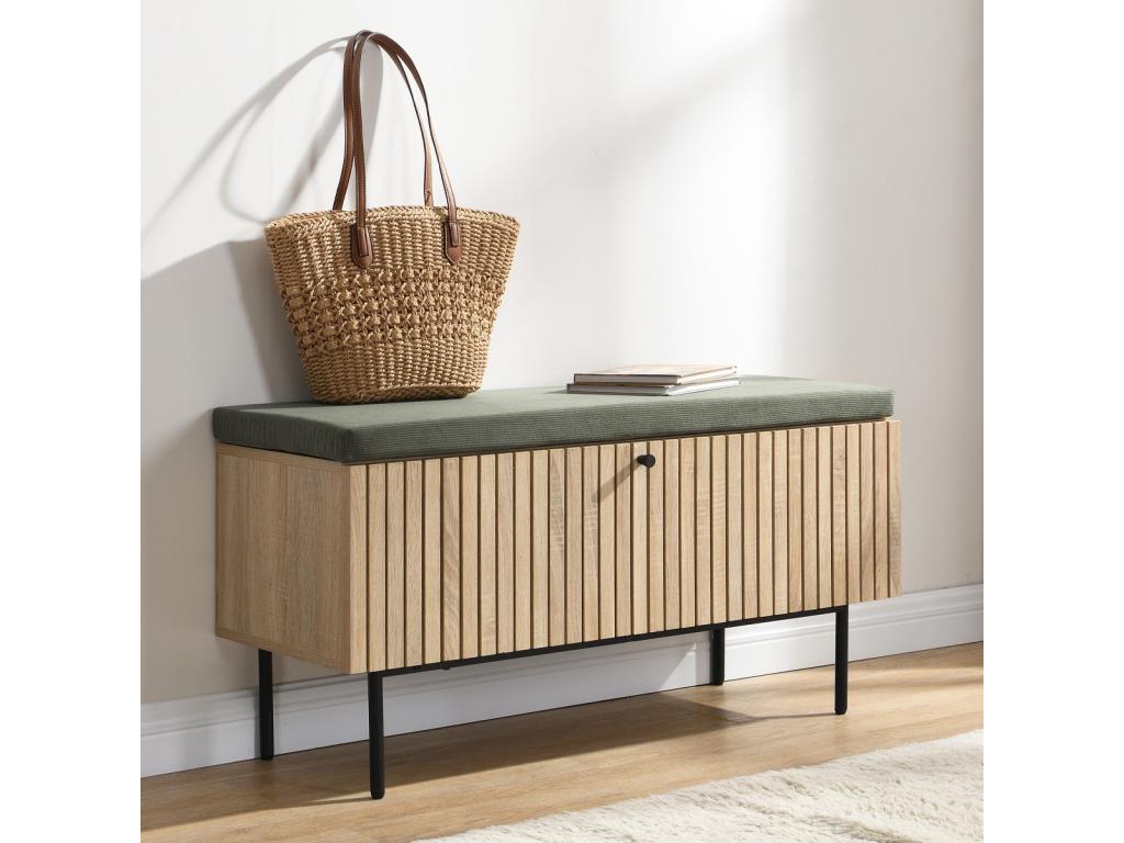 Entryway bench with shoe storage, oak color, 100 cm - Nobellea AYSL21653