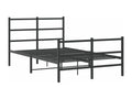 Black metal bed frame with headboard and footboard, 120x190 cm, ZIJA71845