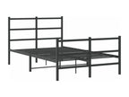 Black metal bed frame with headboard and footboard, 120x190 cm, ZIJA71845