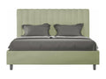 Bed with upholstered slatted base 160x190 green microfiber Nobellea BVHC64177