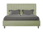 Bed with upholstered slatted base 160x190 green microfiber Nobellea BVHC64177