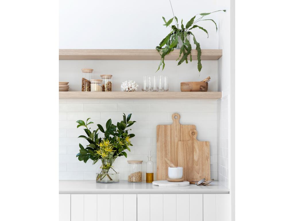 Set of 2 floating shelves in natural fir wood, 80x3.2cm - Nobellea NTRJ57793