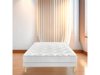 White upholstered bed base 130x200 - Handmade in France - Legs included - Height with legs 27cm JXEO96700