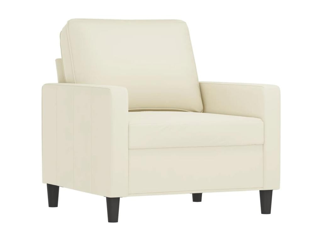 Cream Armchair 60 cm Velvet NDXL64040