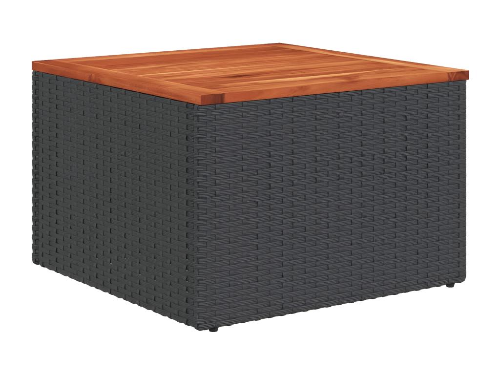 5-piece garden furniture set with cushions, black woven resin LUPU15207