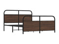 Metal bed frame without mattress, brown oak, 160x200 cm, GDAA67123