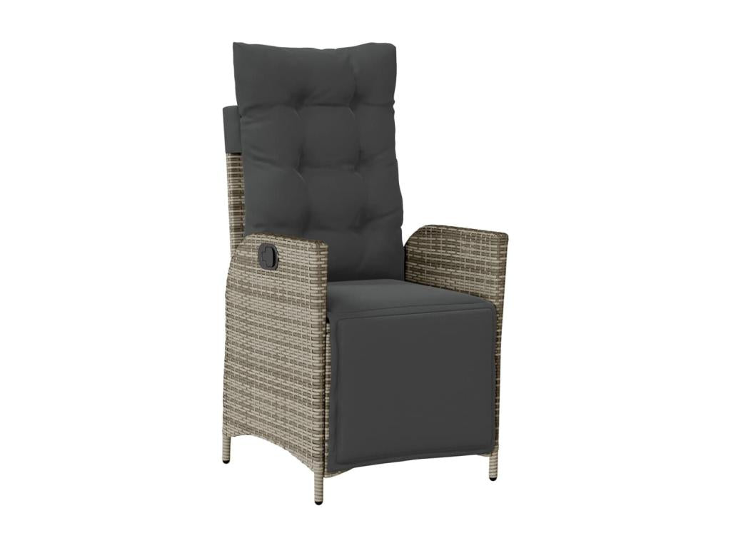 5-piece garden dining set with grey resin wicker cushions UGSA43021