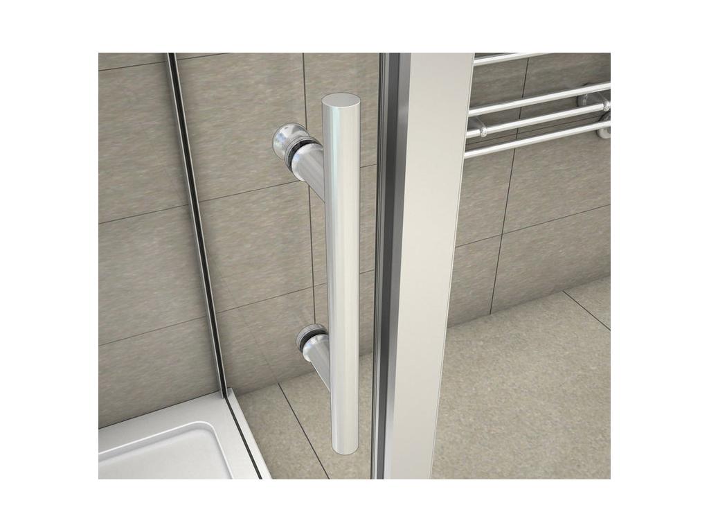 U-shaped sliding shower enclosure 120x100x100x190cm in 5mm safety glass, 120cm sliding shower door, 2 side panels MYHE20418