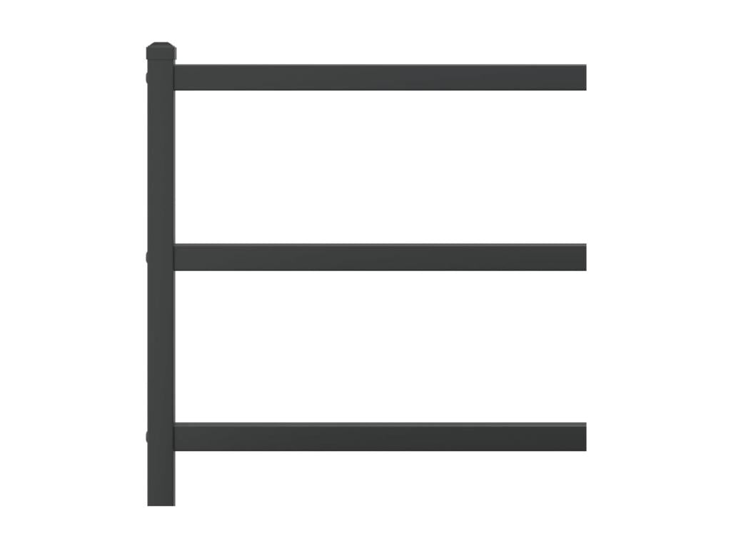 Black metal bed frame with headboard and footboard, 120x190 cm, ZIJA71845