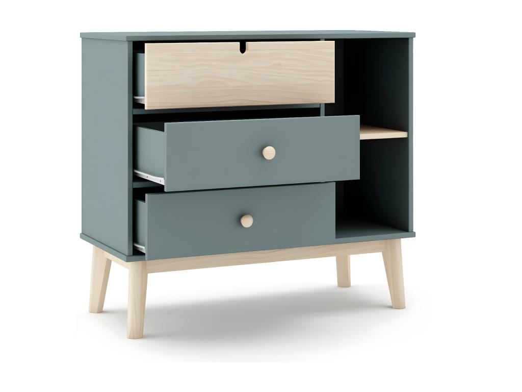 Chest of drawers with 3 drawers and 2 shelves, 90 cm wide - Dekonao GAOU62677