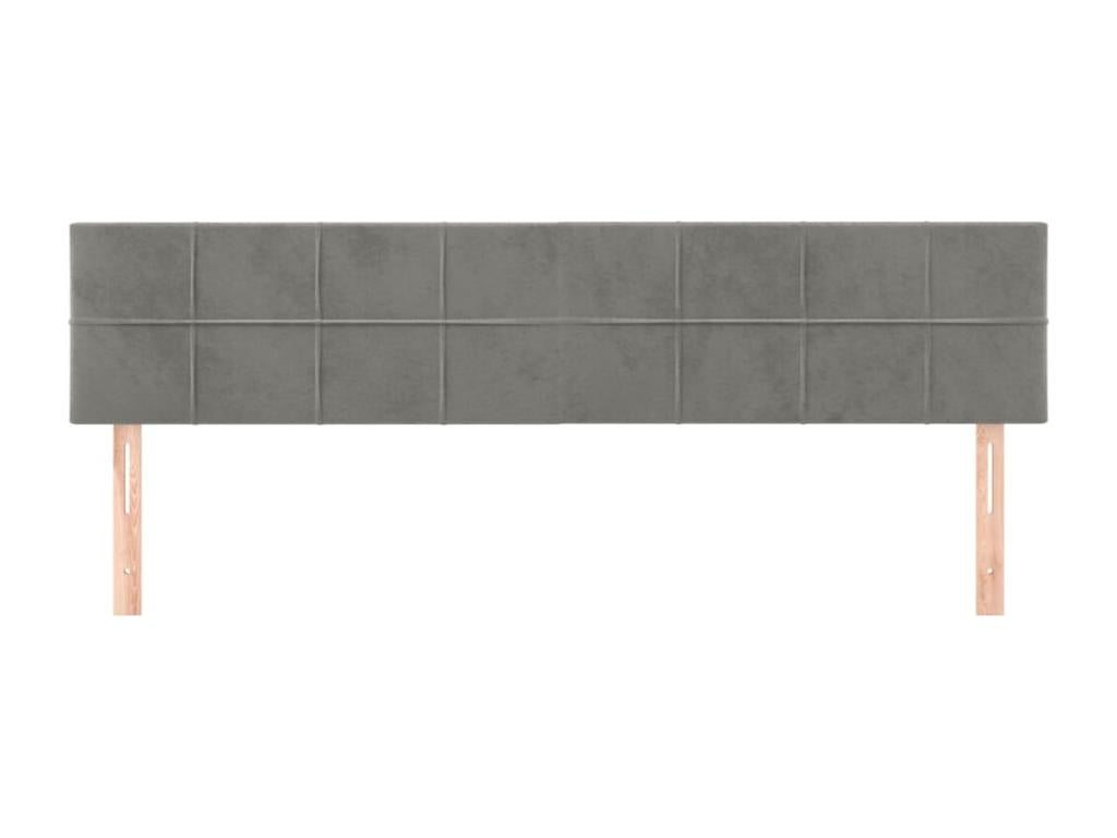 2-piece headboard set, light grey, 100x5x78/88 cm, velvet, ZXYQ77549