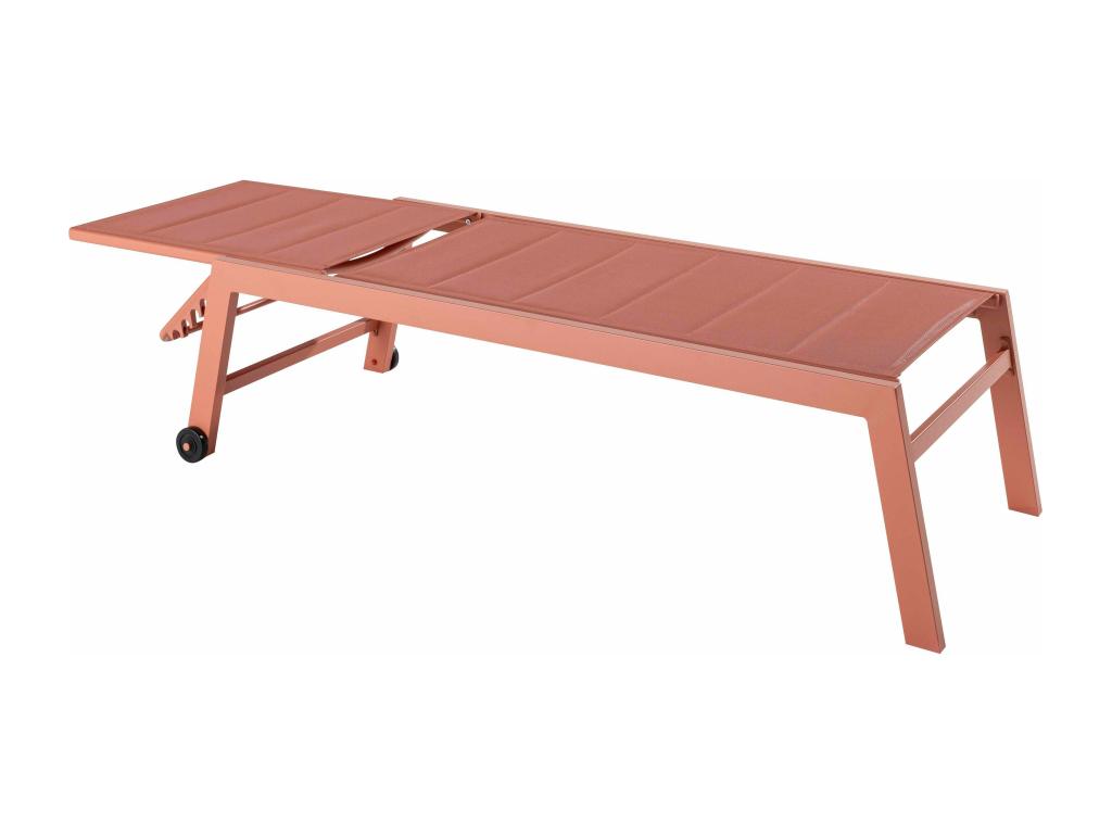 Set of 2 sun loungers in aluminum and clay-colored textilene - Nobellea YANX53128