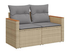 11-piece garden furniture set and cushions, méNobellea beige woven resin ISOR37473