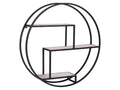 Nobellea Round Wall Shelf, Black and Natural JPEP63988