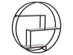 Nobellea Round Wall Shelf, Black and Natural JPEP63988