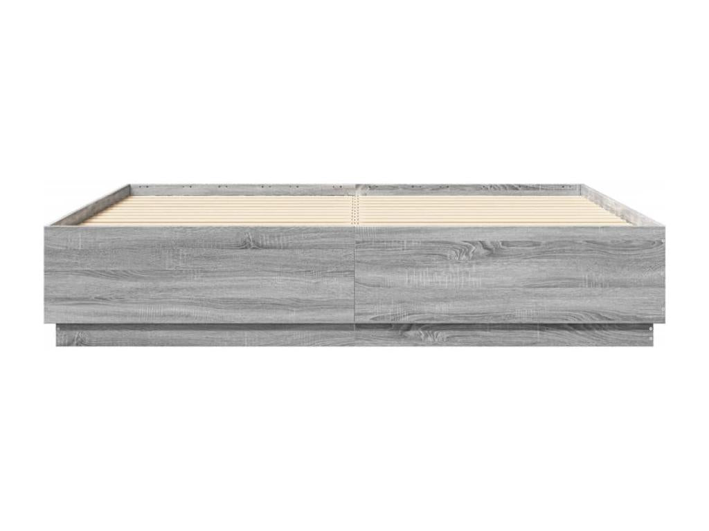 Dekonao bed frame gray 200x200 cm engineered wood XYBS97491