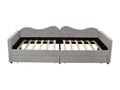 Single bed 90x200cm sofa bed with 2 drawers and slatted base by Dekonao in grey teddy bear fabric OZDD23316
