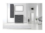 Vanity unit with 3 drawers, 80 cm, Mirror Grey - Dekonao - W 81 x D 46.5 x H 88 cm NKUG55504