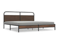 Metal bed frame without mattress, brown oak, 193x203 cm IZVC95499