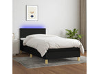 Nobellea bed base with mattress and LED lighting, black, 90x190 cm, fabric, DGZW28318