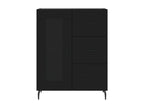 Highboard, Black, 69.5x34x180 cm, Engineered Wood, PFUO43334