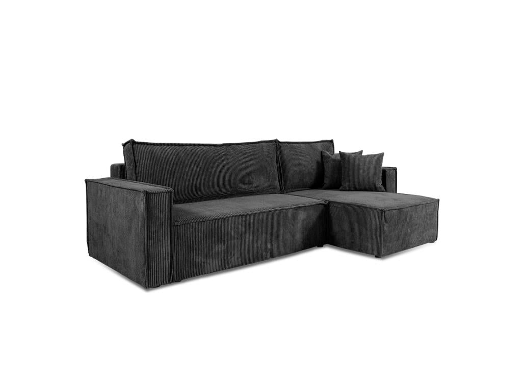 Nobellea 3-seater reversible corner sofa bed in grey corduroy OCZT35059