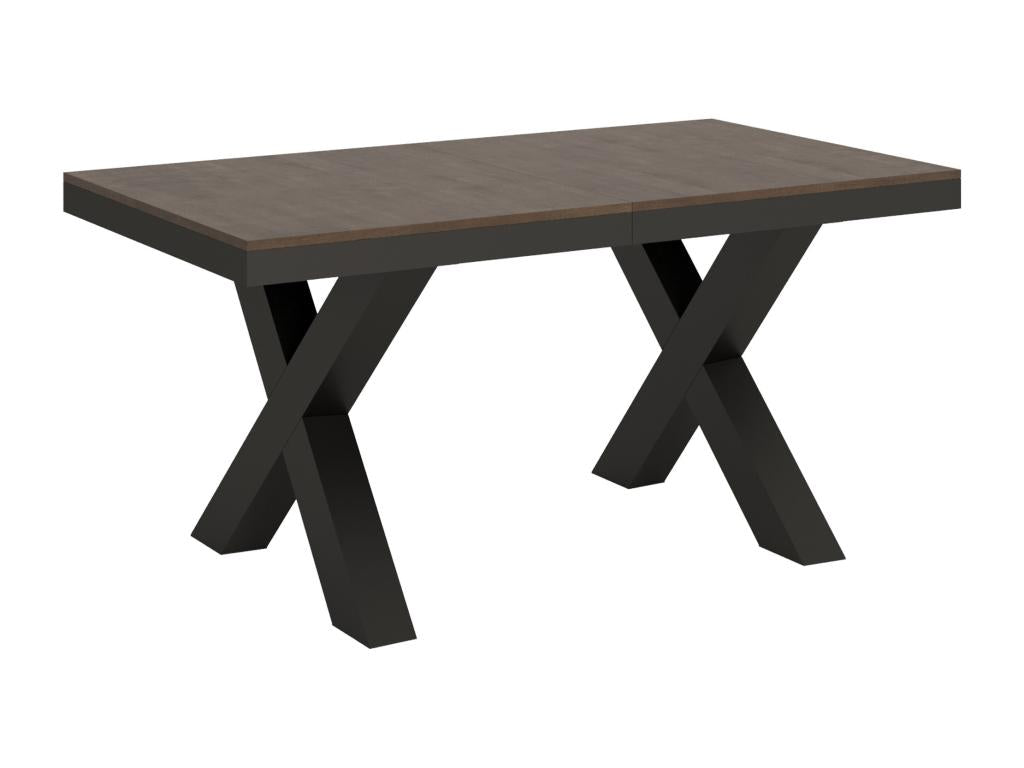 Extendable table 90x160/420 cm Dekonao Evolution Walnut with Anthracite frame JZXX37589