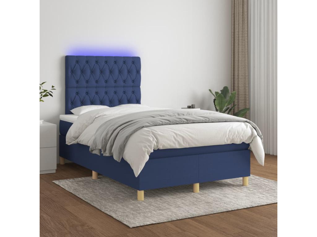 Nobellea bed base with mattress and blue LED lighting, 120x190 cm, fabric JBTK43302