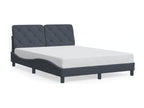 Dark grey velvet bed frame without mattress, 140x190 cm, TZXF87401