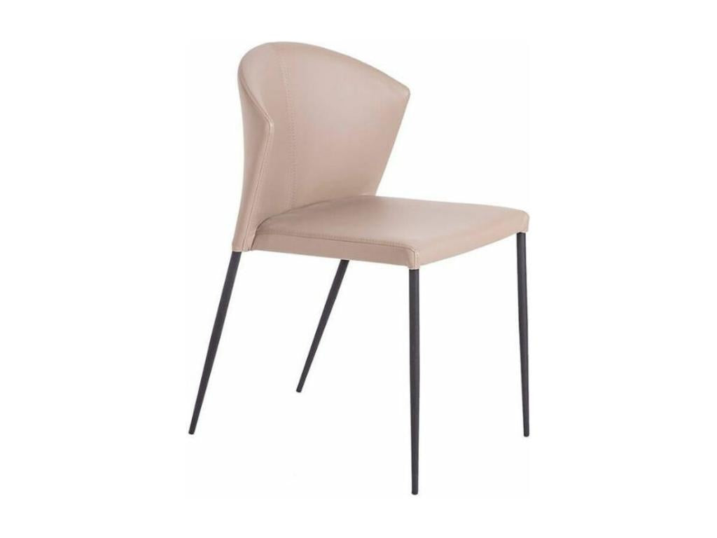 Nobellea faux leather and black steel chair - set of 2 - Color Nobellea 07 Sand USUT18329