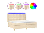 Nobellea bed base with mattress and LED lighting, Cream 200x200 cm, Fabric RBHW35578