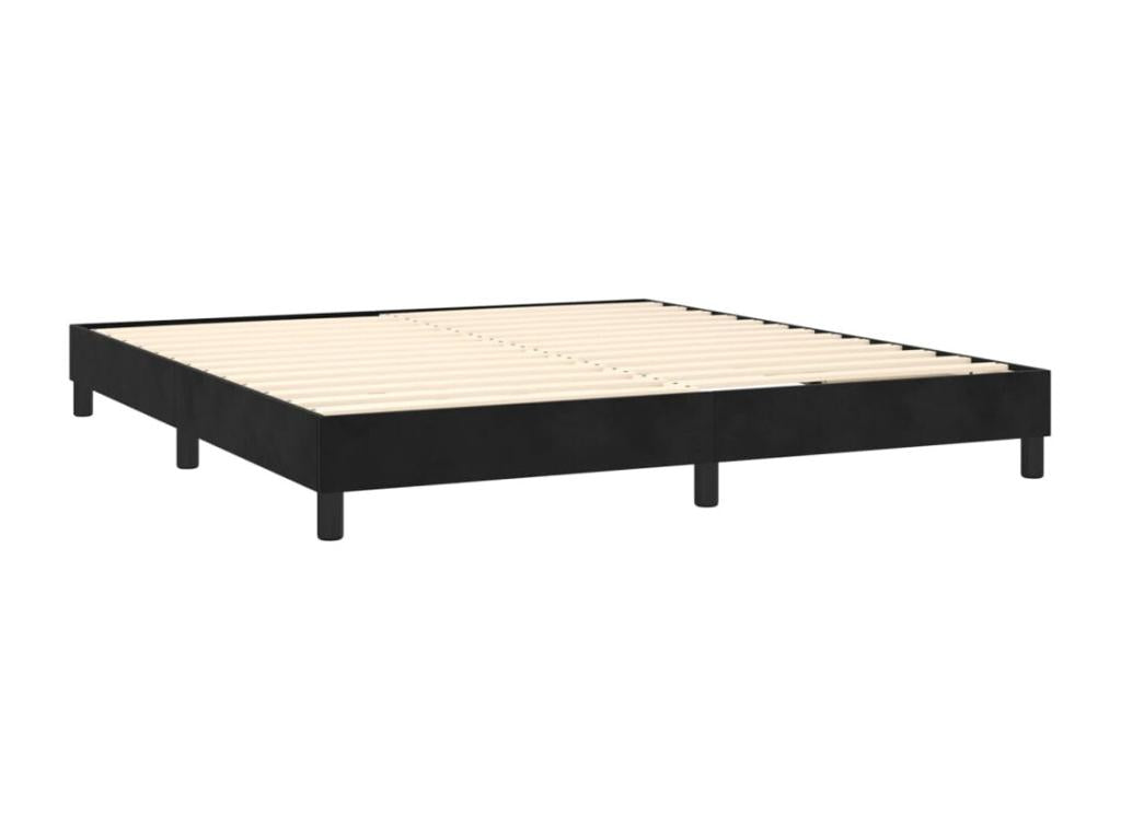 Boisona bed base and mattress, black, 160x200 cm, velvet, RCZT05770