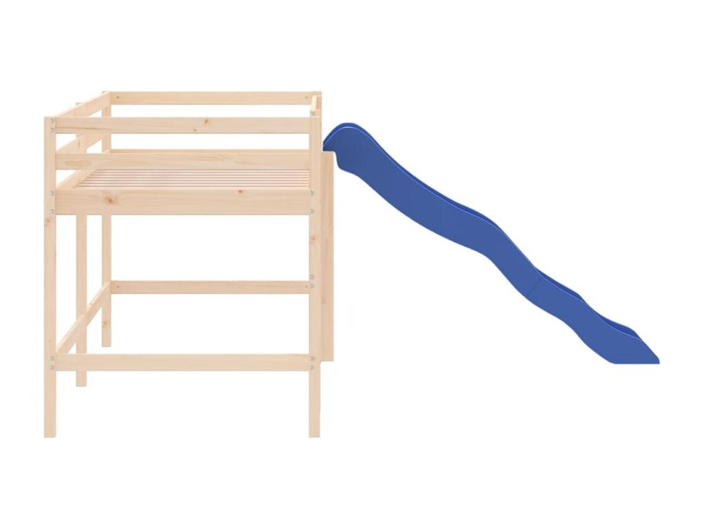 Children's loft bed without mattress with slide 90x190 cm LAJO11582