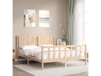 Bed frame with headboard 160x200 solid wood KCUS98351