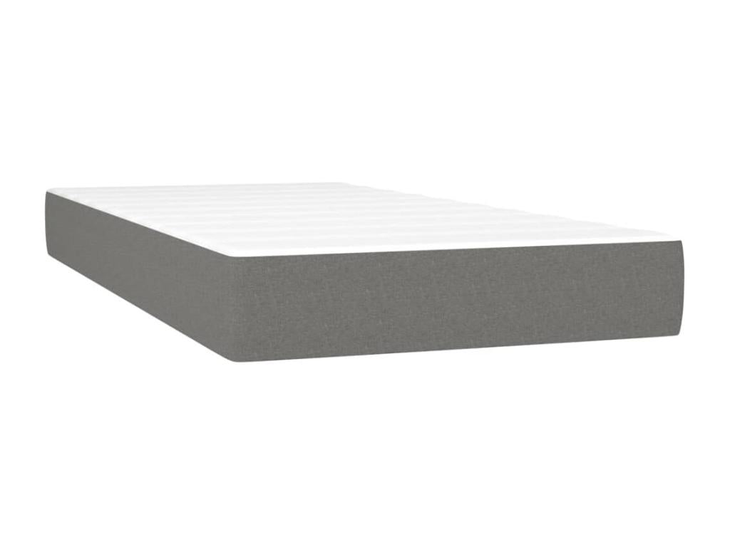 Upholstered bed base with mattress and LED lighting, dark grey, 90x190cm, fabric JUDR55096