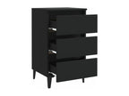 Bedside table with black metal legs 40x35x69 cm PQNF86613