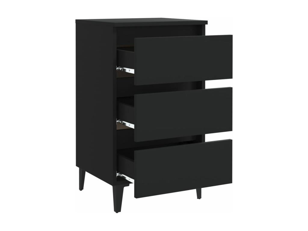 Bedside table with black metal legs 40x35x69 cm PQNF86613