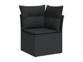 7-piece garden furniture set with cushions, black woven resin KLWC53820