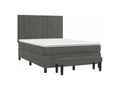 Dekonao bed base and mattress, Dark Grey 140x200 Velvet VUKI41480