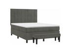 Dekonao bed base and mattress, Dark Grey 140x200 Velvet VUKI41480