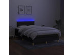 Upholstered bed base with mattress and LED lighting, black, 120x200 cm, fabric EMUT49347