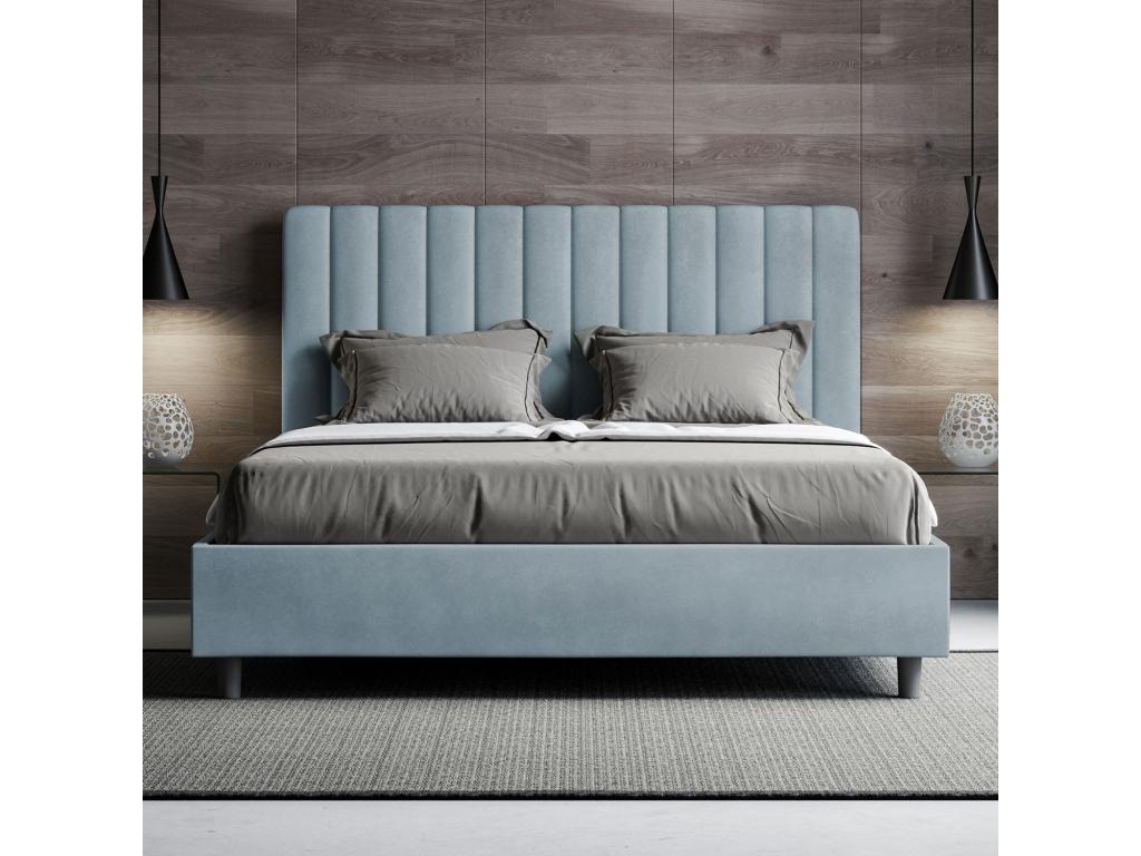 Dekonao THQR41483 Upholstered Storage Bed 160x190cm Light Blue Microfiber