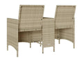 OFIX97353 2-seater garden sofa with table and cushions in woven resin