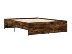 Smoked oak bed frame without mattress, 150x200 cm, WHOJ71771