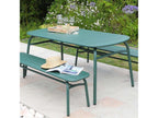 Nobellea AGXM52103 Aluminium Garden Table and 2 Benches Set