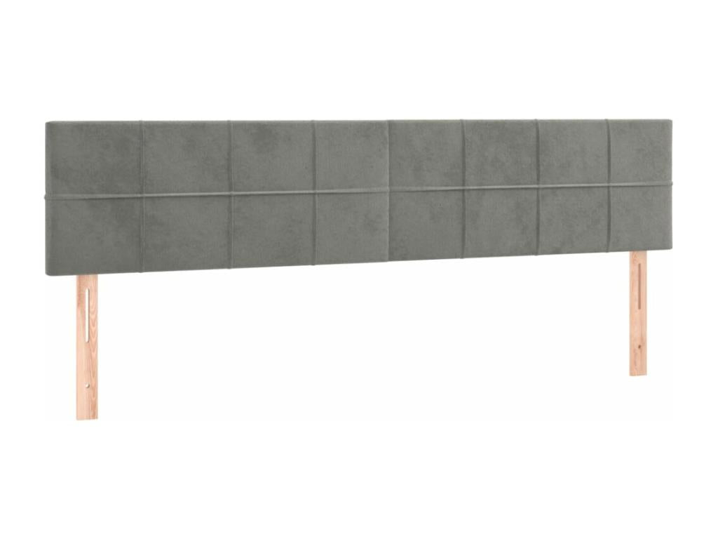 2-piece headboard set, light grey, 100x5x78/88 cm, velvet, ZXYQ77549