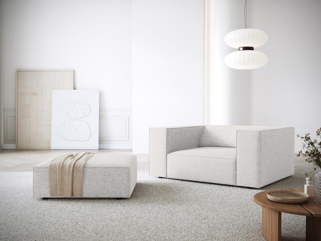 Boisona - Boisona pouf in light grey chenille - 102x80x40cm UDSS68281
