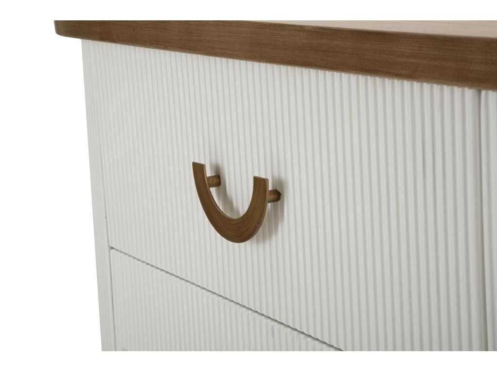 White and brown wooden chest of drawers 152x40x77 cm MVLP64166