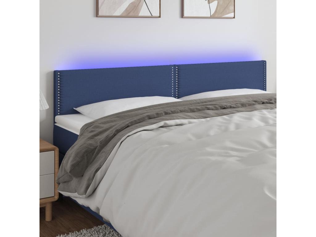 Blue LED Headboard 180x5x78/88 cm Fabric YUDS50919